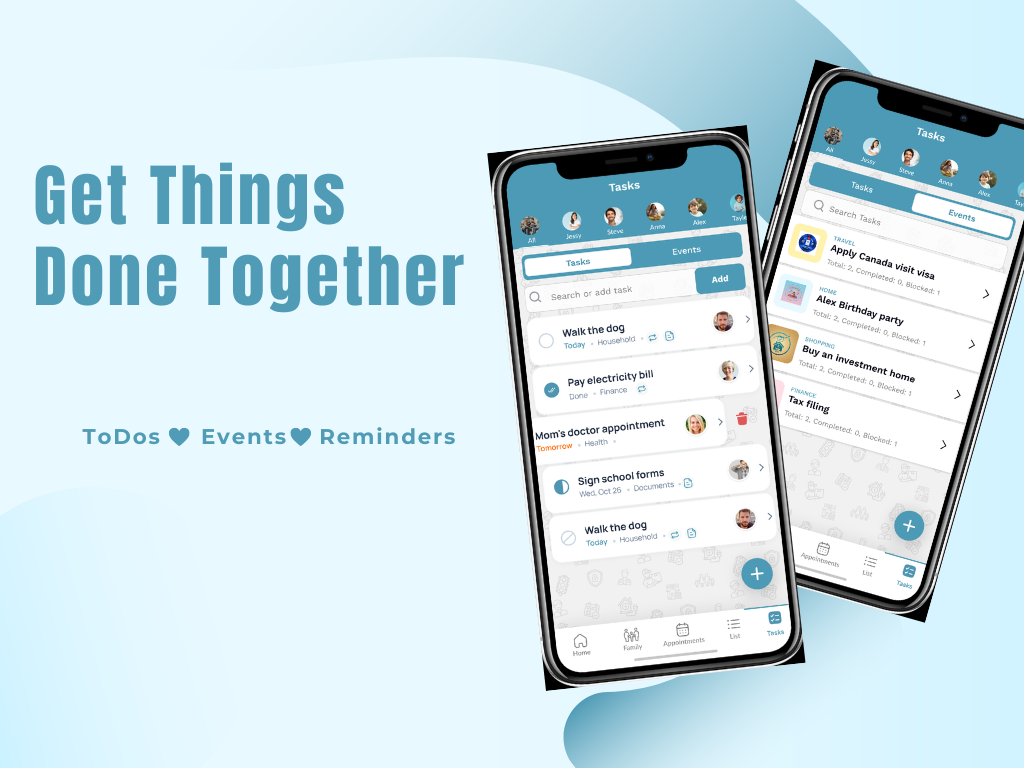 FamilyFeed ToDos task list view